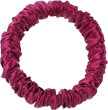 Парфумерія, косметика Резинка для волосся з натурального шовку тонка (вузька), яскраво-рожева - ScrunchyUA