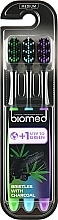 Набір зубних щіток середньої жорсткості, 3 шт. - Biomed Black 2+1 Toothbrush — фото N1