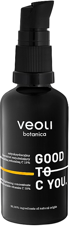 Антиоксидантный осветляющий концентрат с ультрастабильным витамином С 15% - Veoli Botanica Good To C You — фото N2