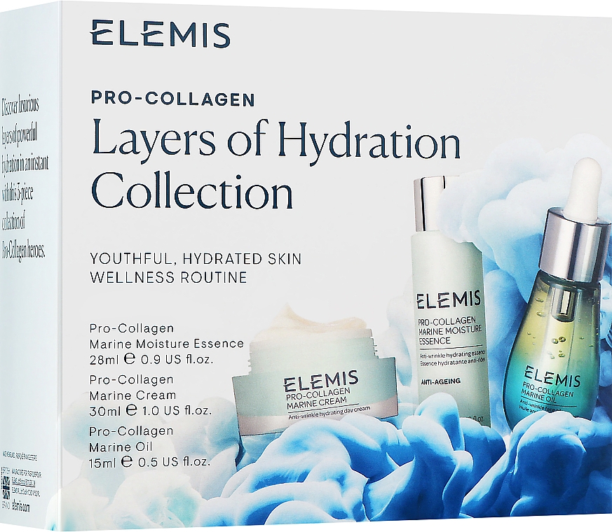 Набір - Elemis Pro-Collagen Layers of Hydration Collection (essence/28ml + oil/15ml + f/cr/30ml) — фото N1