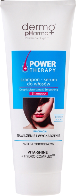 Шампунь-сироватка для волосся "Зволоження і розгладжування" - Dermo Pharma Power Therapy Deep Moisturizing & Smoothing Shampoo — фото N1