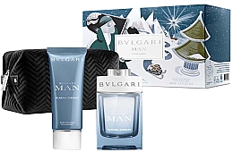 Духи, Парфюмерия, косметика Bvlgari Man Glacial Essence X'mas Edition - Набор (edp/100ml + ashb/100ml + pouch)