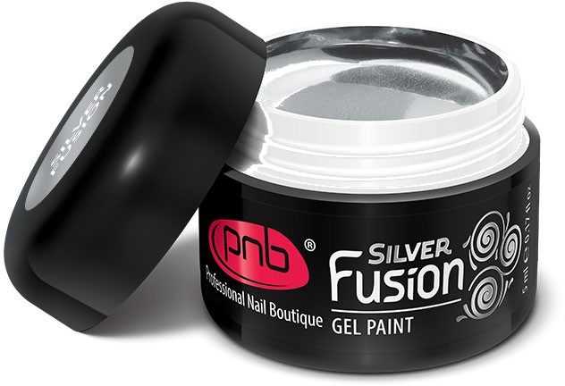Металева гель-фарба для нігтів - PNB Gel Paint Silver Fusion UV/LED — фото N2
