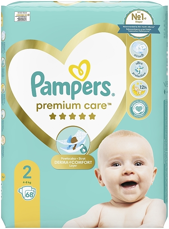 Підгузки Pampers Premium Care Newborn (4-8 кг), 68 шт. - Pampers — фото N3