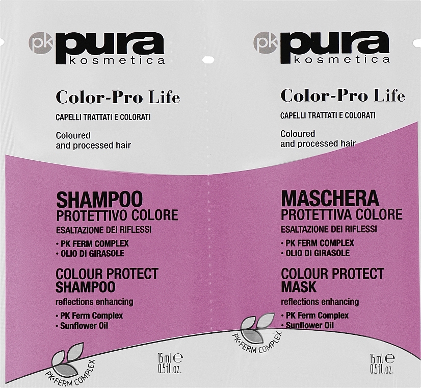 Набор - Pura Kosmetica Color-Pro Life (shm/15ml + mask/15ml) — фото N1