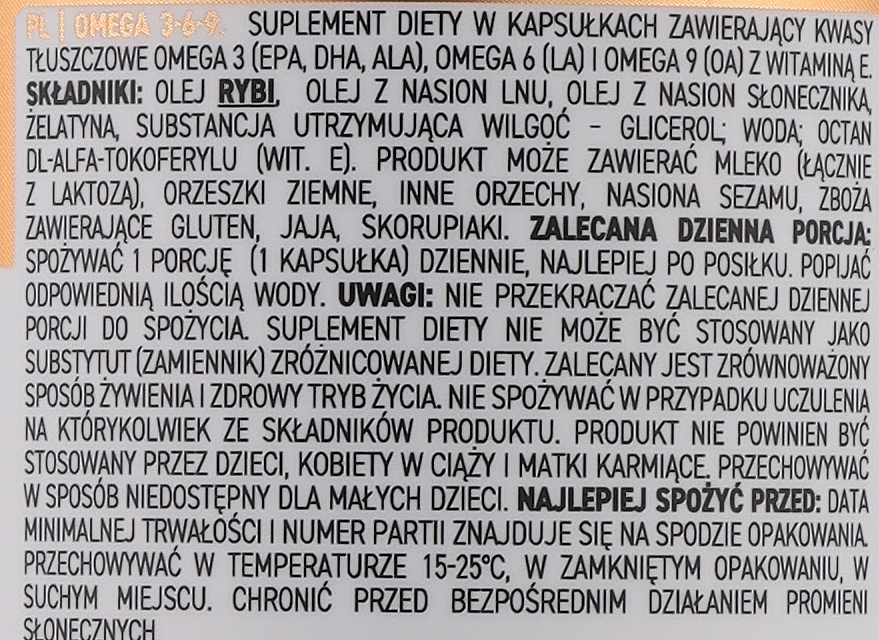 Пищевая добавка "Жирные кислоты Омега-3-6-9", в капсулах - OstroVit Omega-3-6-9 — фото N3