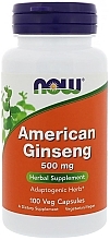 Женьшень американский, капсулы, 500 мг - Now Foods American Ginseng — фото N1