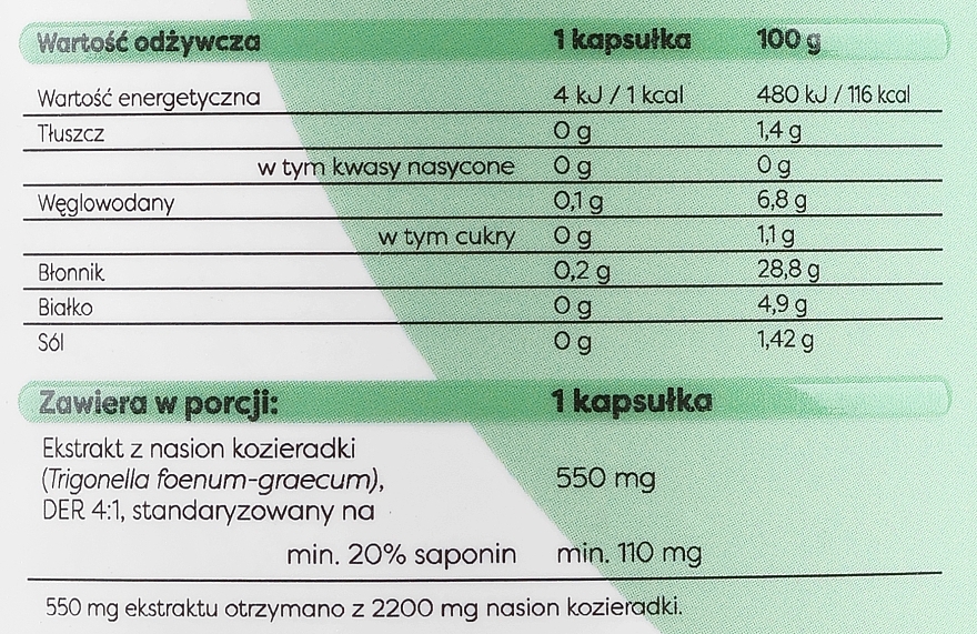 Пищевая добавка "Пажитник", 550 мг - Osavi — фото N3