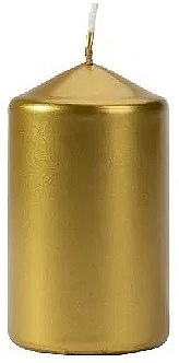 Свеча цилиндрическая 60x100 мм, золотой металлик - Bispol — фото N1
