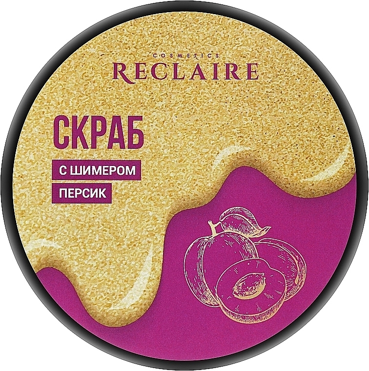 Сияющий скраб для тела с шиммером "Персик" - Reclaire Cosmetics