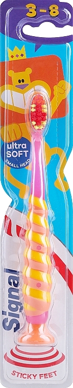 Дитяча зубна щітка, рожева - Signal Kids Ultra Soft Small Toothbrush 3-8 Years — фото N1