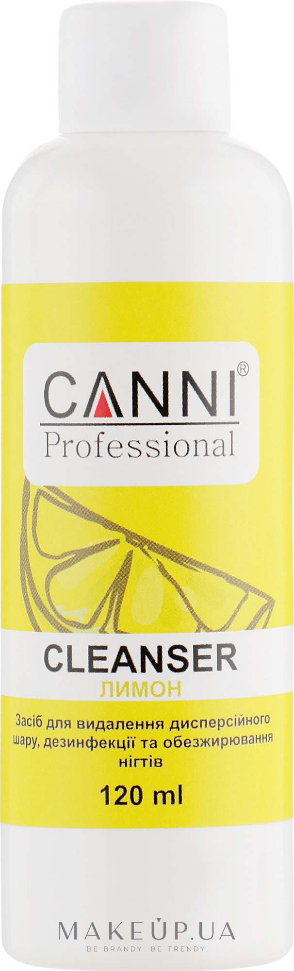 Засіб для видалення липкого шару, дезінфекції та знежирення нігтів - Canni Cleanser Lemon — фото 120ml