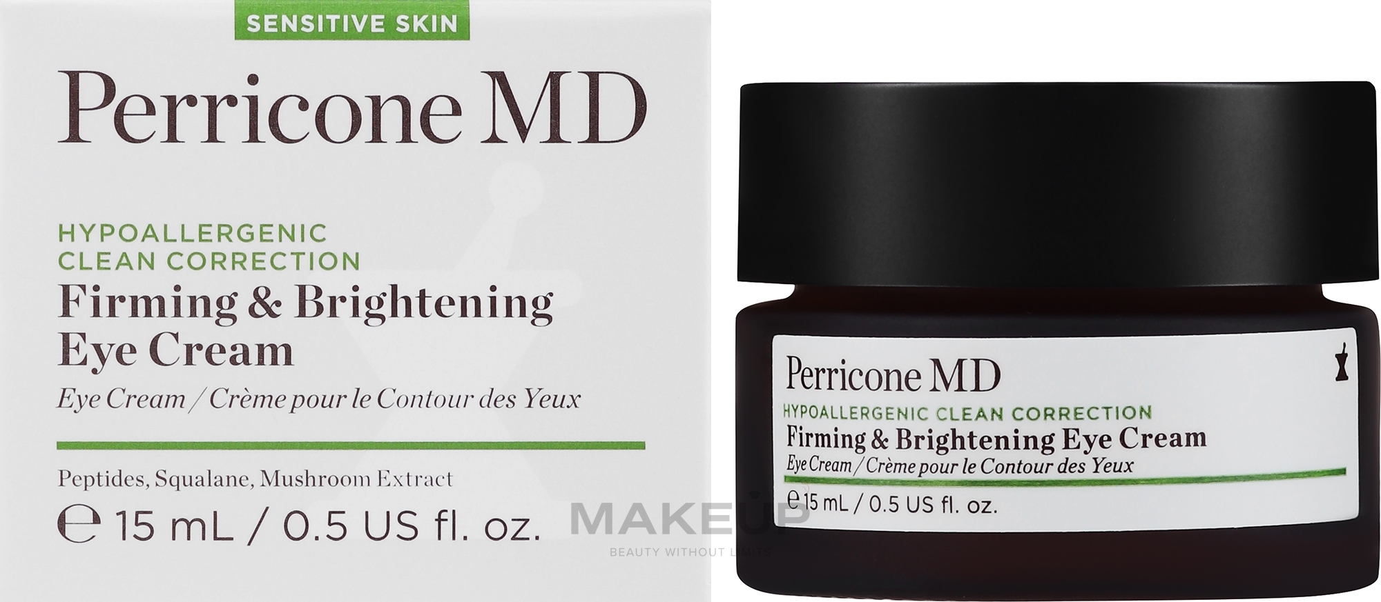 Зміцнювальний та освітлювальний крем для повік - Perricone MD Hypoallergenic Clean Correction Firming & Brightening Eye Cream — фото 15ml