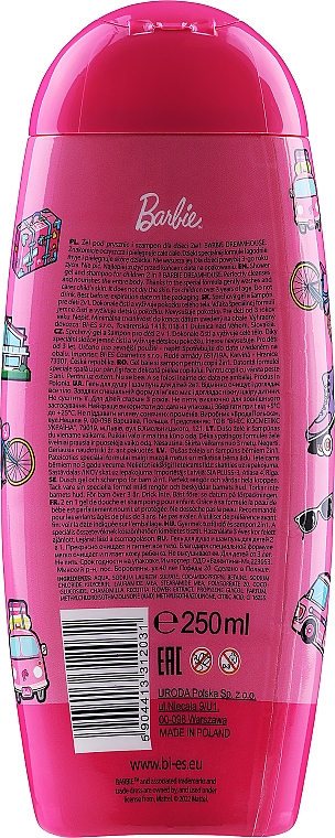 Шампунь-гель для душа - Bi-es Barbie Shower Gel & Shampoo — фото N2