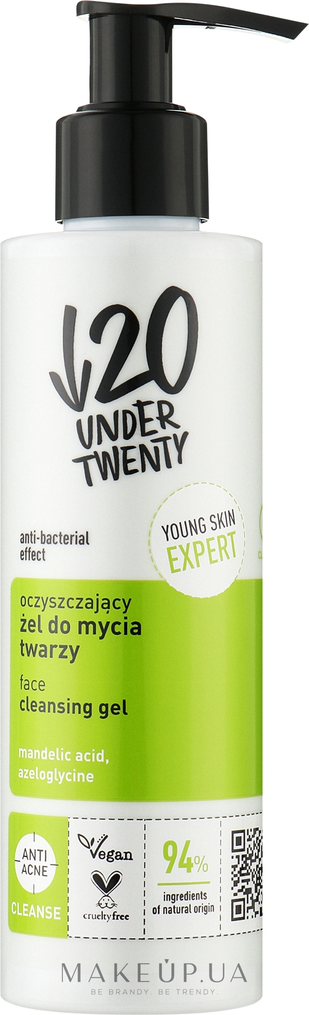 Очищувальний гель для вмивання - Under Twenty Anti! Acne — фото 190ml