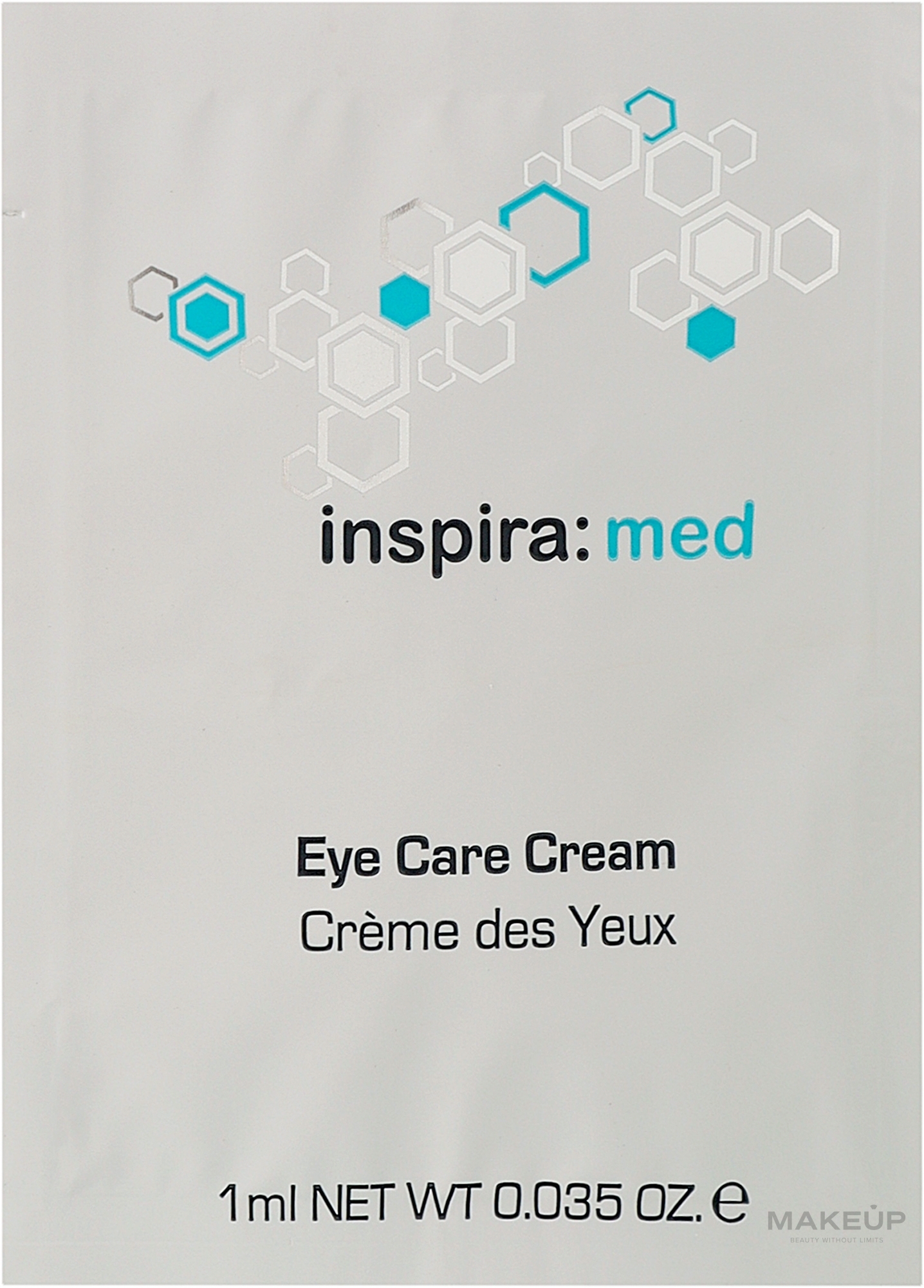 Антивіковий крем для обличчя навколо очей - Inspira:cosmetics Med Eye Care Cream (пробник) — фото 1ml