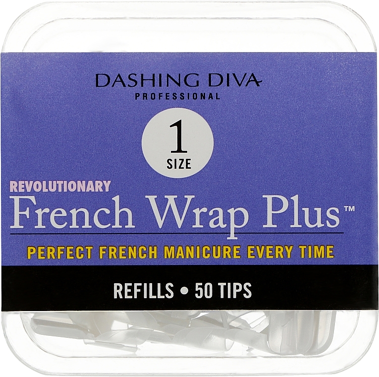 Типсы узкие "Френч Смайл+" - Dashing Diva French Wrap Plus White 50 Tips (Size-1)