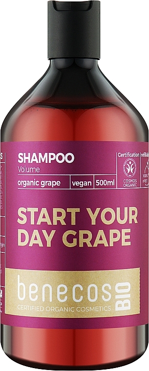 Шампунь для волосся - Benecos Volumizing Shampoo Organic Grape Oil — фото N1