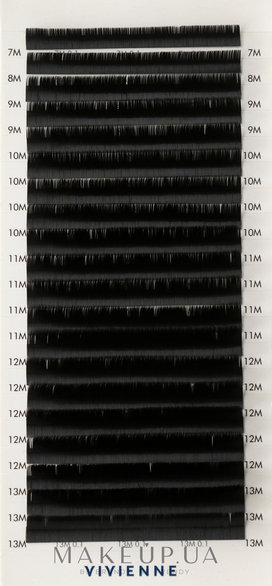 Накладные ресницы "Elite", черные, 20 линий (mix, 0,1, M, (7-13)), эко упаковка - Vivienne — фото 1уп