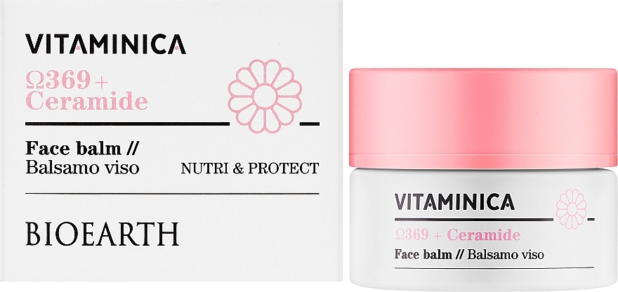 Крем-бальзам для сухої та чутливої шкіри - Bioearth Vitaminica Omega 369 + Ceramide Face Balm — фото N2