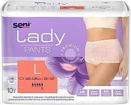 Впитывающие трусы женские L, 100-135 см, 10 шт - Seni Lady Pants — фото N1