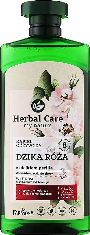 Молочко для ванны "Дикая роза и масло шиповника" - Farmona Herbal Care — фото N1
