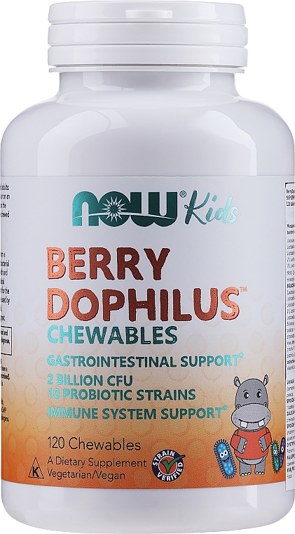 Пробіотики для дітей "Ацидофілус", ягідний смак - Now Foods Berry Dophilus — фото N3