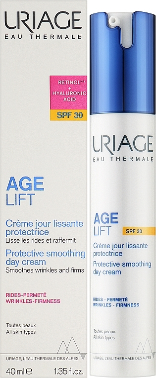 Захисний розгладжувальний денний крем - Uriage Age Lift Protective Smoothing Day Cream SPF30 — фото N2