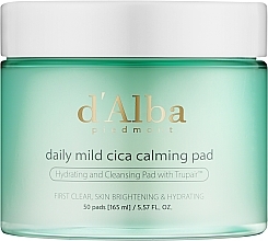 Парфумерія, косметика Заспокійливі педи для обличчя - D'Alba Daily Mild Cica Calming Pad