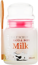 Духи, Парфюмерия, косметика Солевой скраб для рук и тела "Молоко" - Marjinal Hand&Body Milk Salt Scrub 