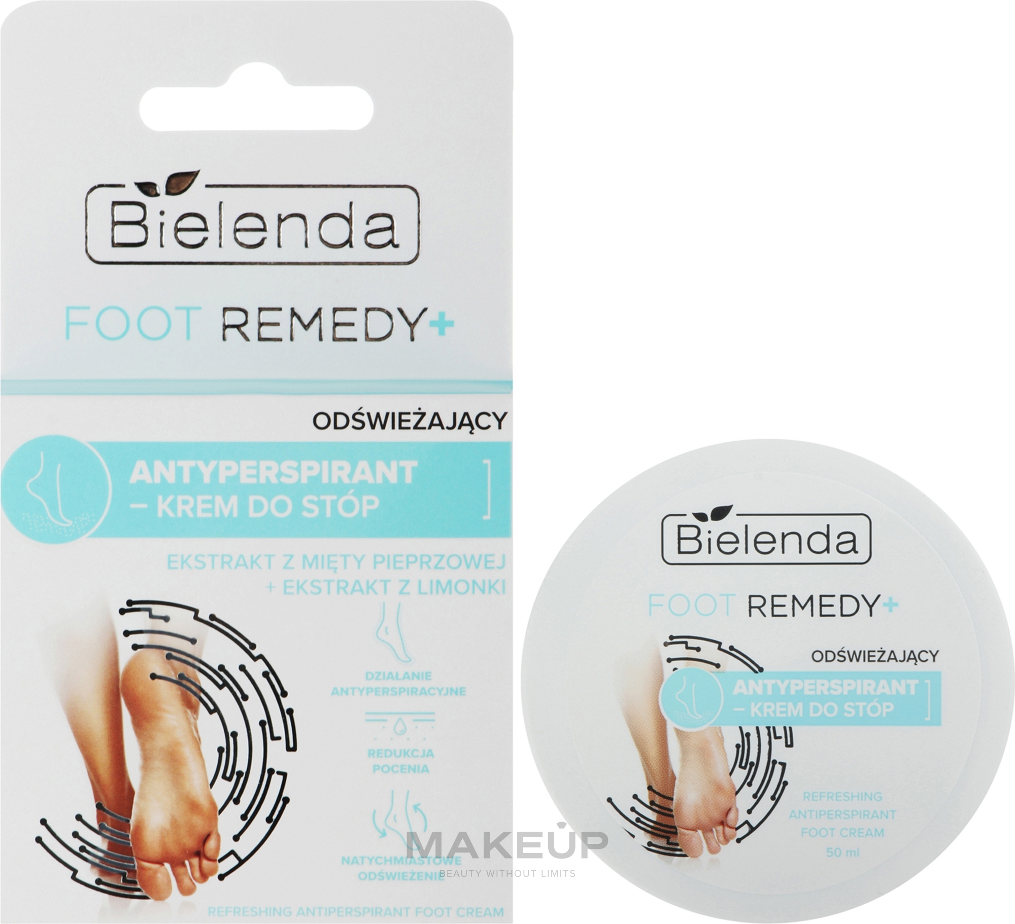 Освіжальний крем-антиперспірант для ніг - Bielenda Foot Remedy+ Refreshing Antiperspirant Foot Cream — фото 50ml