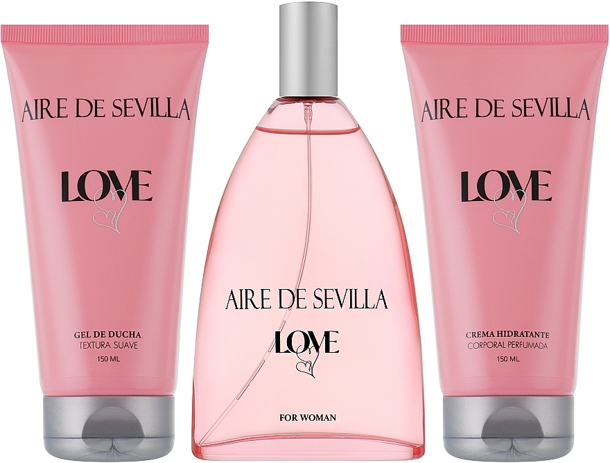 Instituto Espanol Aire de Sevilla Love - Набор (edt/150ml + b/cr/150ml + sh/cr/150ml) — фото N2