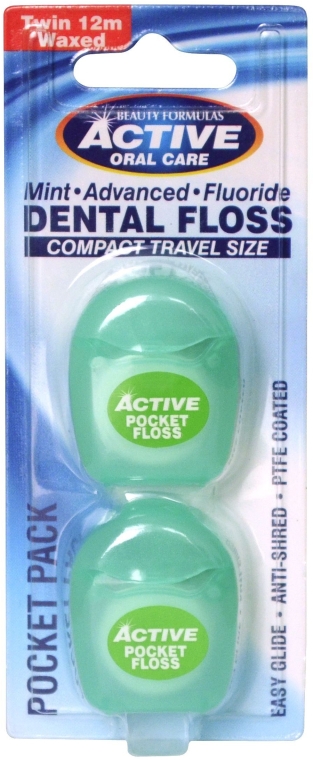 Зубні флоси, м'ятні, воскові, 12 м - Beauty Form Active Oral Care Dental Floss — фото N1