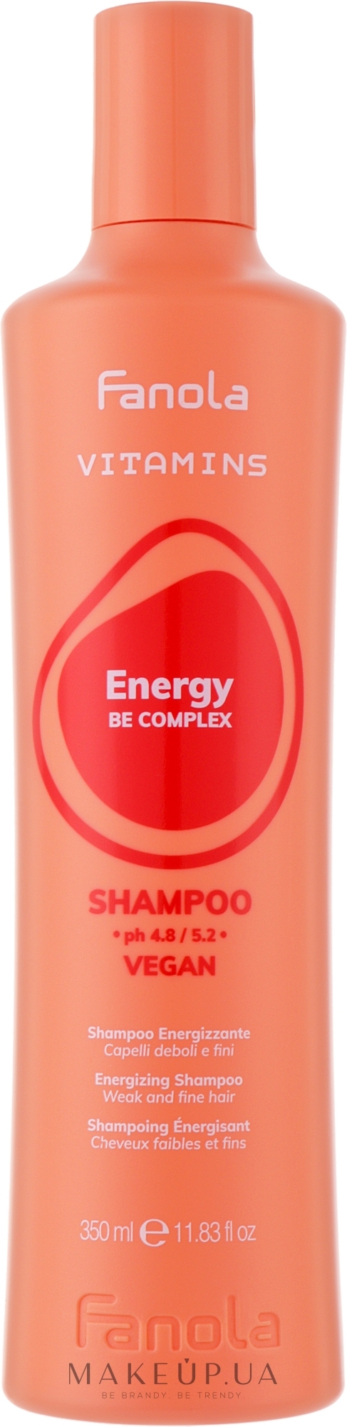 Энергетический шампунь для волос - Fanola Vitamins Energizing Shampoo — фото 350ml