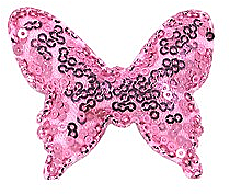 Заколка для волосся "Метелик з паєтками", рожева, d-306 - Dini Hand Made — фото N2