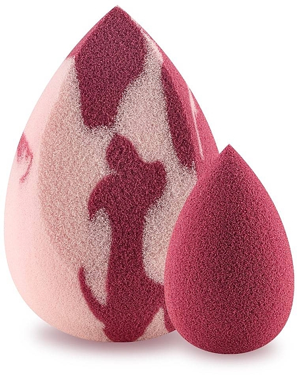 Набір спонжів, міні ягідний/середній скошений рожево-ягідний - Boho Beauty Bohoblender Berry Mini + Pinky Berry Medium Cut — фото N1