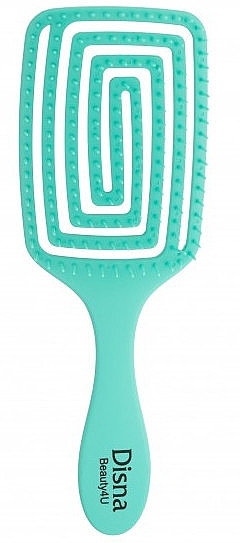 Гребінець для волосся прямокутний продувний, 23 см, бірюзовий - Disna Beauty4U Puzzle Brush — фото N1