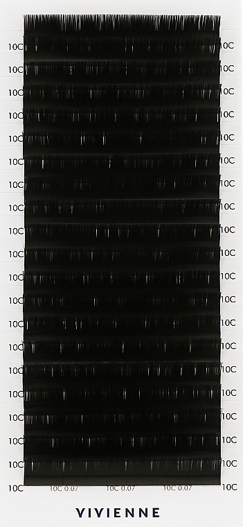 Накладні вії "Elite", чорні, 20 ліній (0,07, C, 10) - Vivienne — фото N1