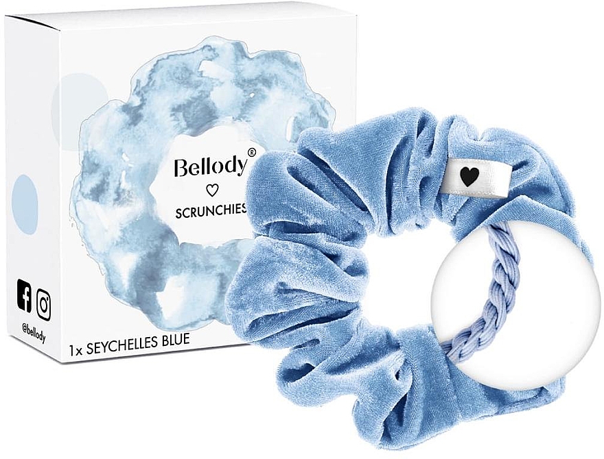 Резинка для волосся, seychelles blue, 1 шт. - Bellody Original Scrunchie — фото N2