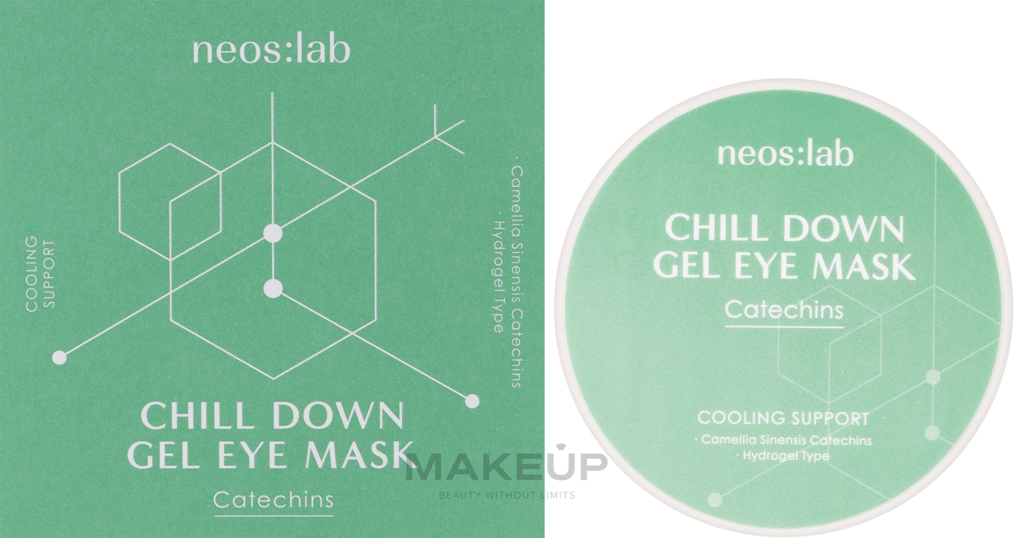 Гідрогелеві патчі для очей із зеленим чаєм та аденозином - Neos:lab Chill Down Gel Eye Mask Catechins — фото 60шт