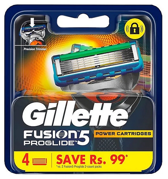 Сменные кассеты для бритья, 4 шт. - Gillette Fusion 5 Proglide Cartridges — фото N1