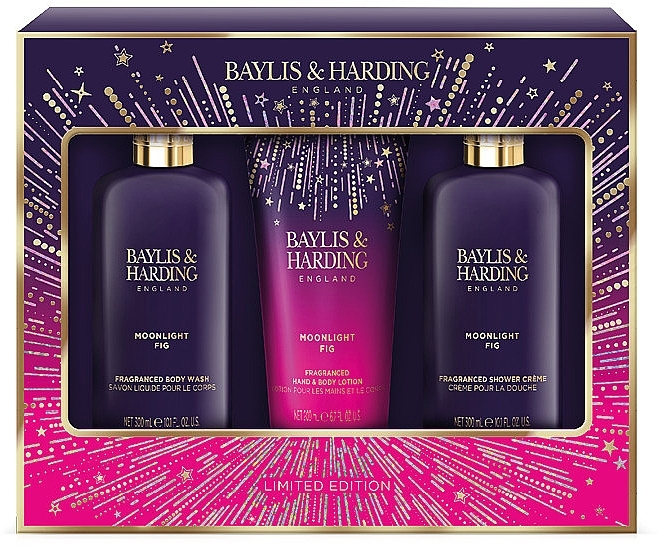 Набір - Baylis & Harding Moonlight Fig Luxury Bathing Essentials Gift Set (sh/gel/300ml + sh/cr/300ml + h/b/lot/200ml) — фото N1