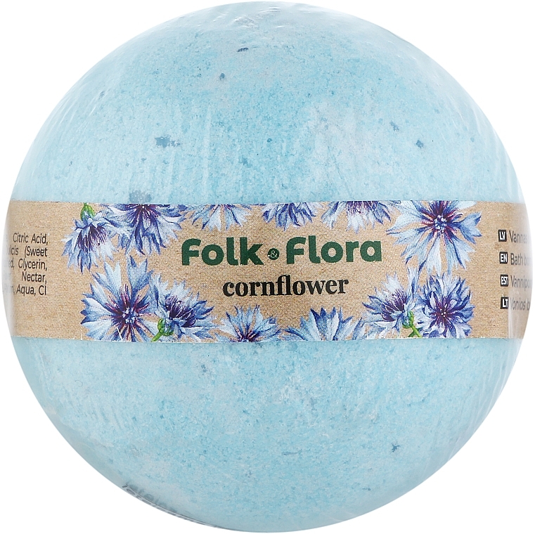 Бомбочка для ванны "Василек" - Folk&Flora Bath Bombs — фото N1