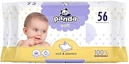 Вологі серветки з алантоїном і вітаміном Е "Panda Soft", 56 шт. - Bella Baby — фото N1