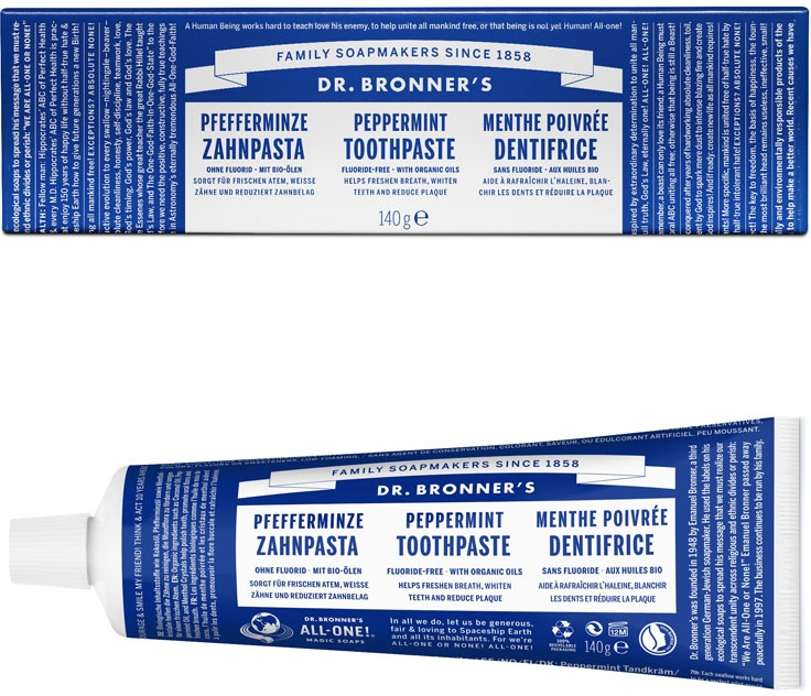 Відбілювальна зубна паста без вмісту фтору "М'ята" - Dr. Bronner’s Peppermint Toothpaste — фото N2