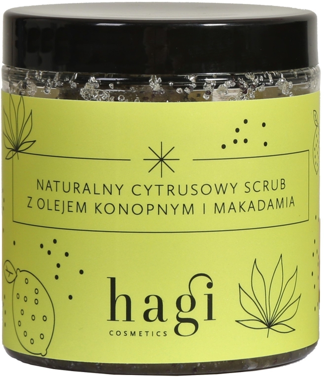 Натуральний цитрусовий скраб з оліями конопель та макадамії - Hagi Scrub — фото N1