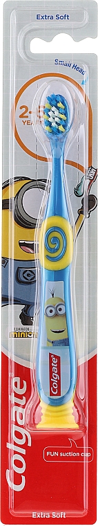Детская зубная щетка, 2-6 лет, сине-желтая, миньоны - Colgate Smiles Kids Extra Soft — фото N1