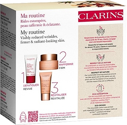 Набор - Clarins Firming & Anti-Wrinkle Essentials Set (d/cr/50ml + n/cr/15ml + b/balm/15ml) — фото N3
