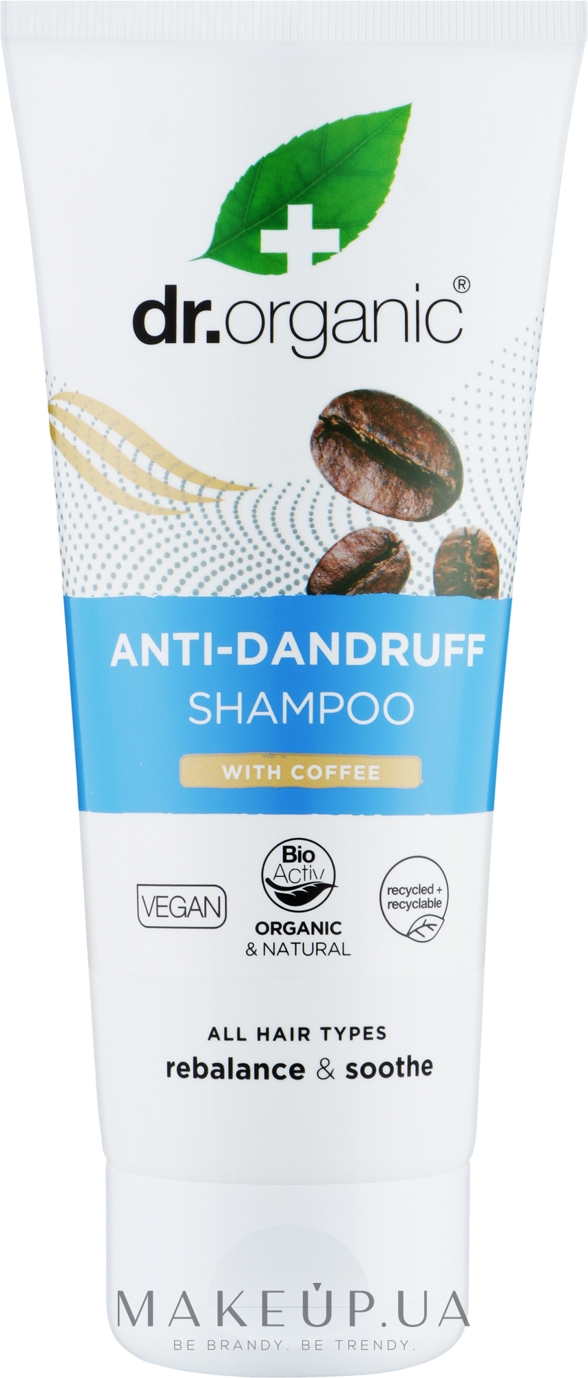 Кофейный шампунь против перхоти с мятой - Dr.Organic Coffee Mint Anti Dandruff Shampoo — фото 200ml