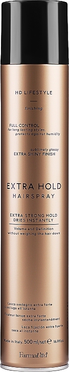 Лак для волосся екстрасильної фіксації - Farmavita HD Extra Strong Hold Hair Spray — фото N1